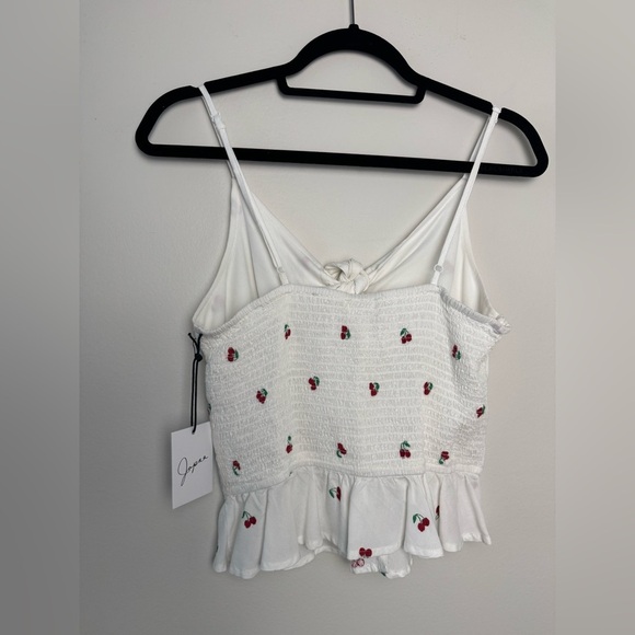 Japna White Crop Top Cherries Size Medium  NWT - Picture 4 of 5
